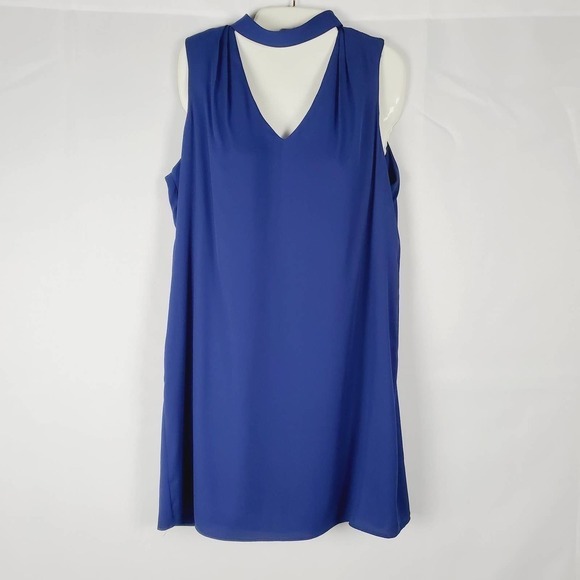 White House Black Market Petite Sleeveless Choker Shift Dress - Picture 2 of 8